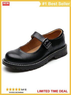 Mary Jane Oxford Flats Water Resistant Round Toe Ankle Strap Casual Work Shoes
